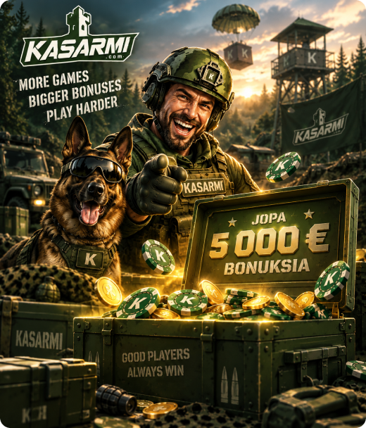 Kasarmi Casino rekisteröityminen – Bonustykki ja jopa 5 000 € ilmaiskierroksia